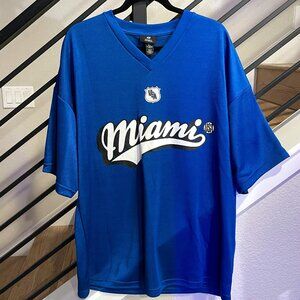 H&M Men's Street Miami Royal Blue V-Neck Jersey